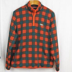 LL Bean Green & Orange Plaid Pullover Jacket XXL Tall